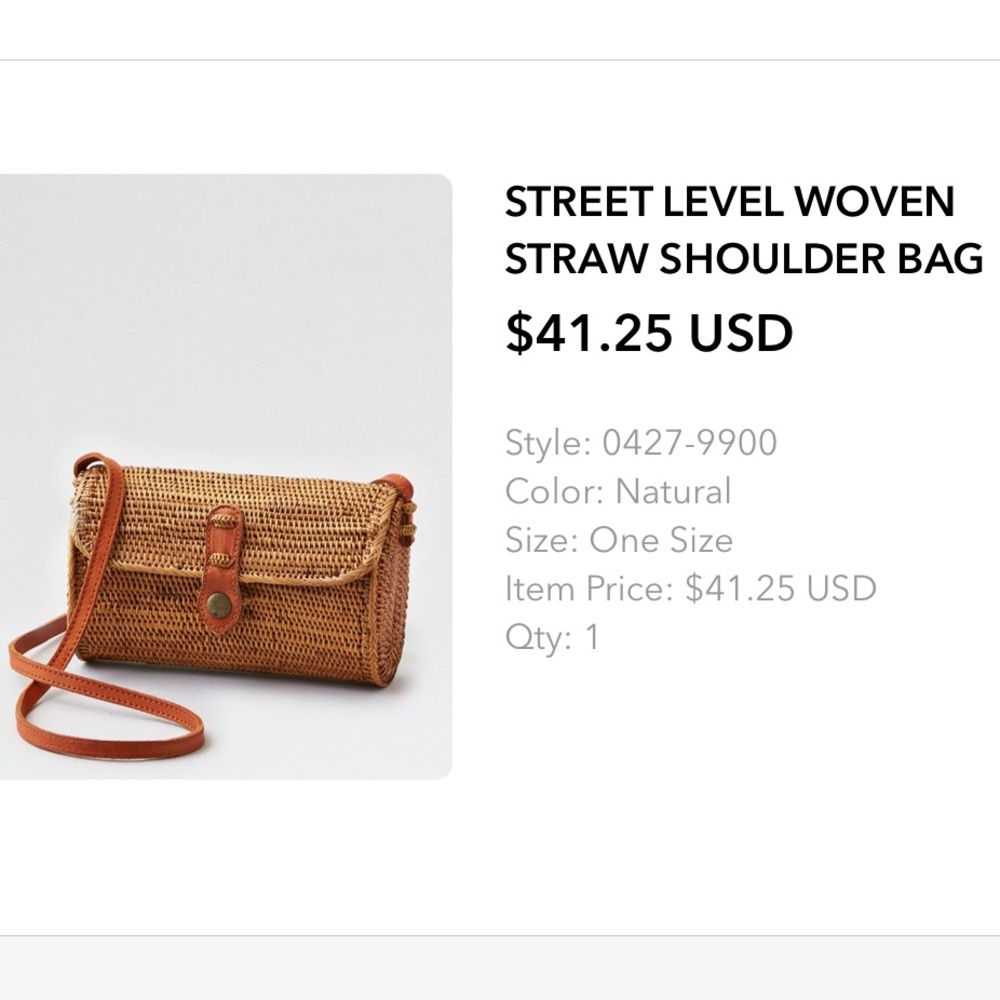 AMERICAN EAGLE WICKER STYLE HANDBAG